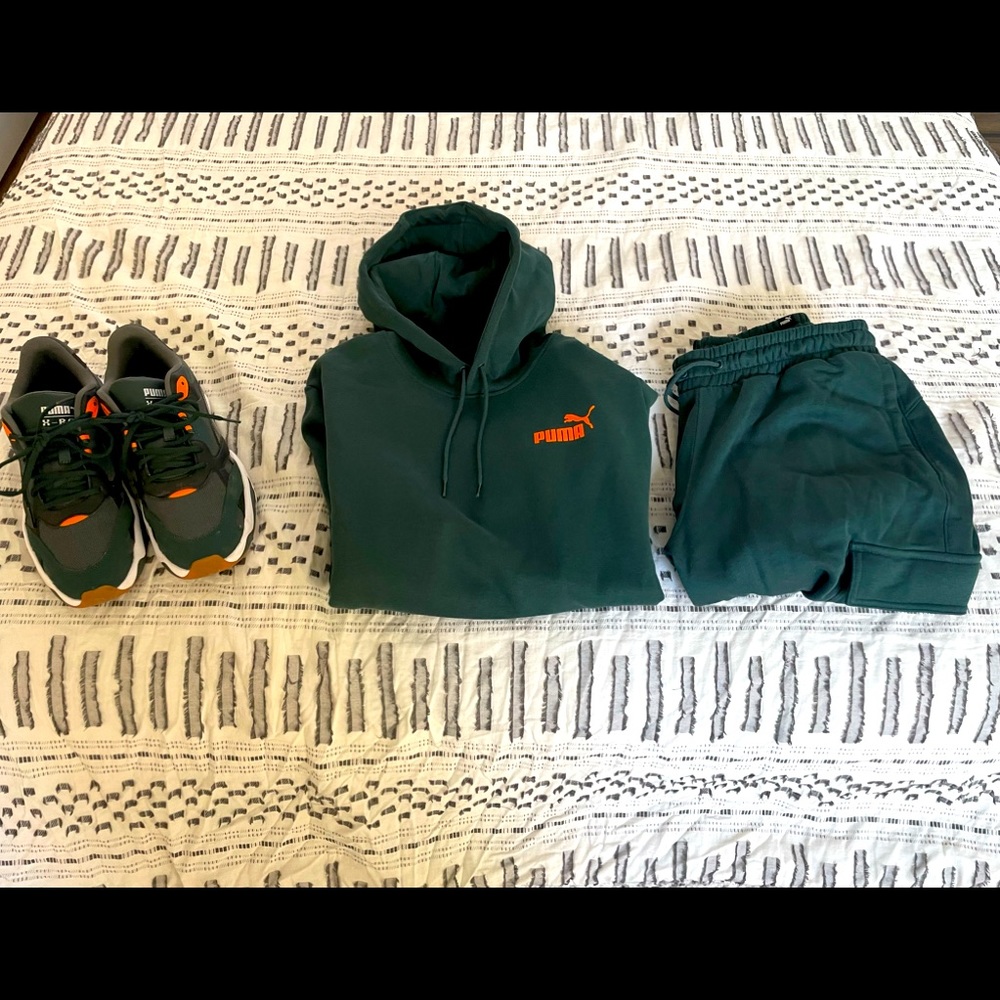 FULL SET body suit PUMA for men green/orange medium size 11